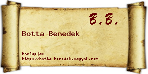 Botta Benedek névjegykártya